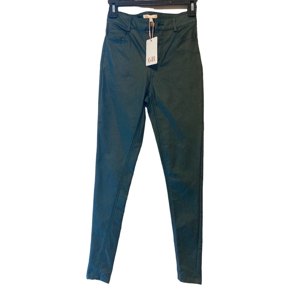 GB Girls Junior Faux Leather Green Pants - Size 1